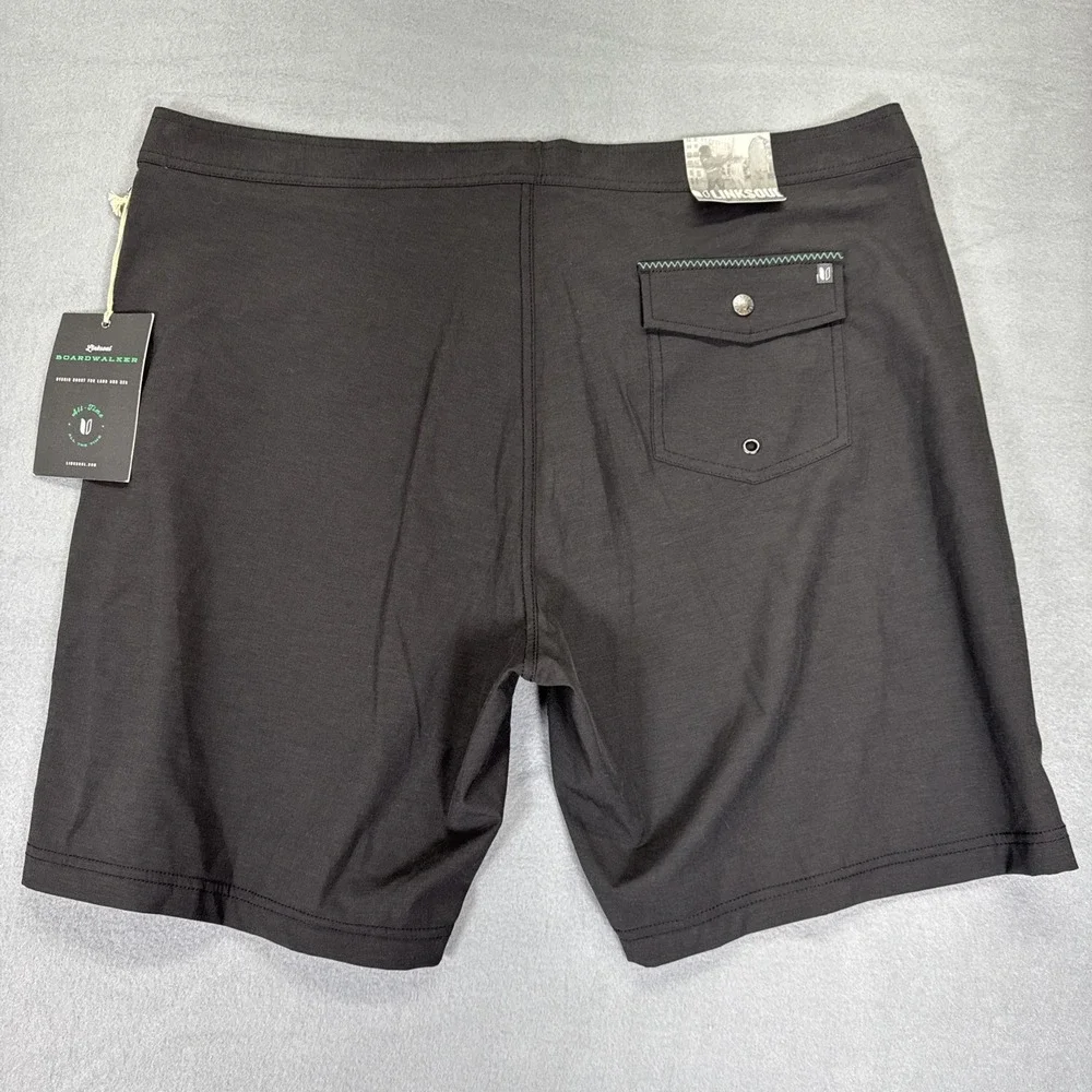 Linksoul Shorts Mens 40 Black Boardwalker‎ Boardshorts Golf Swim LS6113